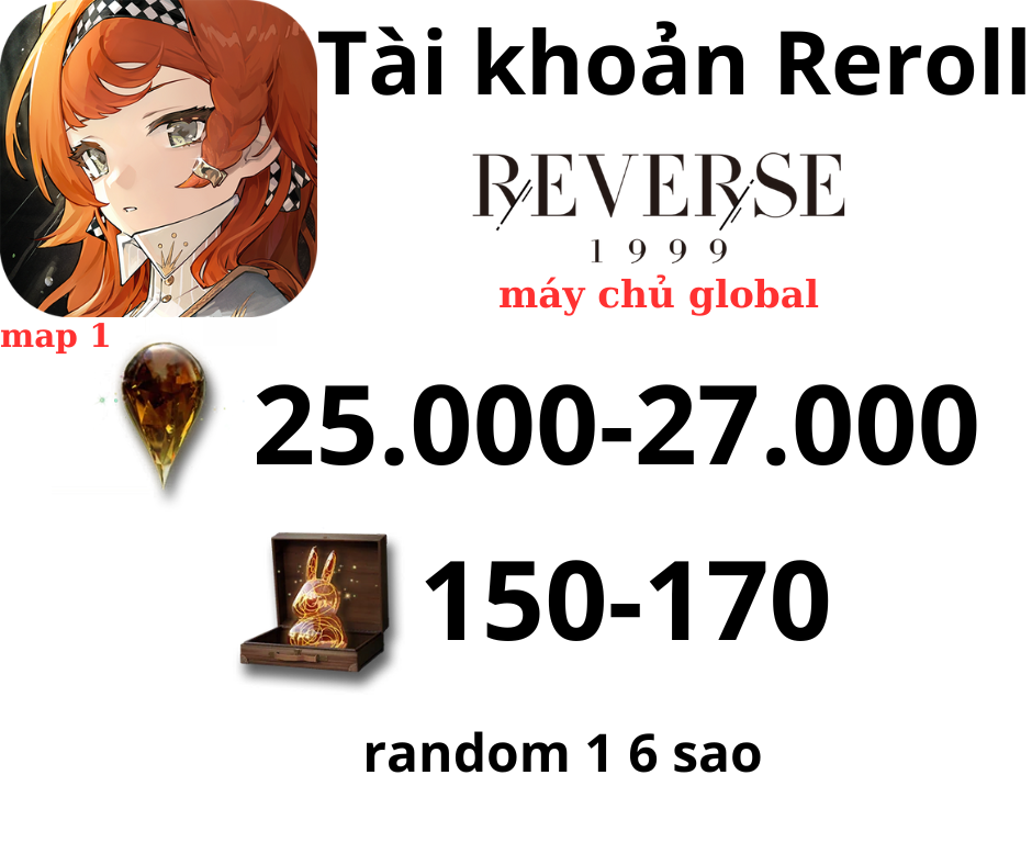 Reverse: 1999 Reroll 25k - 27k Crystal